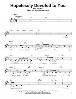 page one of Hopelessly Devoted To You (Pro Vocal)