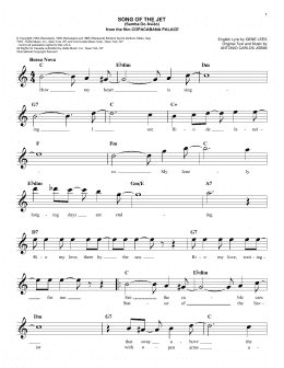 page one of Song Of The Jet (Samba do Avião) (Easy Lead Sheet / Fake Book)