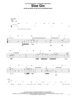 page one of Sloe Gin (Guitar Rhythm Tab)