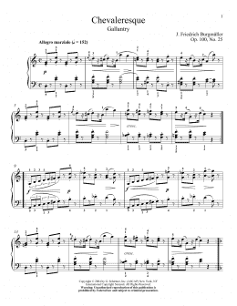 page one of Spirit Of Chivalry (La Chevaleresque), Op. 100, No. 2 (Piano Solo)