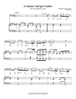 page one of In Diesen Heil'gen Hallen (The Magic Flute) (Piano & Vocal)