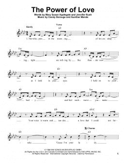 page one of The Power Of Love (Pro Vocal)
