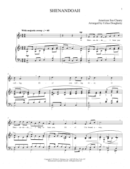 Shenandoah for Voice or Guitar, with Free Lead Sheets and Guitar Tabs