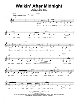 page one of Walkin' After Midnight (Pro Vocal)