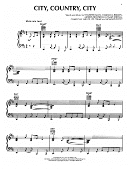 page one of City, Country, City (Piano, Vocal & Guitar Chords (Right-Hand Melody))