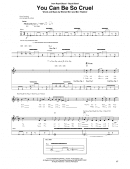 page one of You Can Be So Cruel (Bass Guitar Tab)