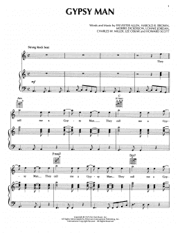 page one of Gypsy Man (Piano, Vocal & Guitar Chords (Right-Hand Melody))