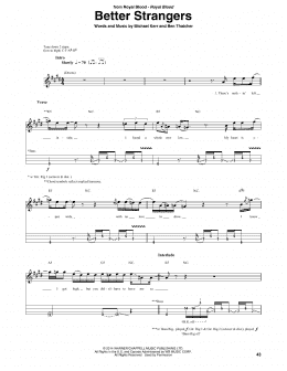 page one of Better Strangers (Bass Guitar Tab)