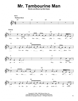 page one of Mr. Tambourine Man (Pro Vocal)