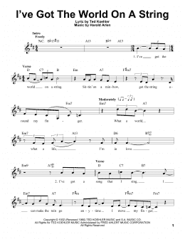 page one of I've Got The World On A String (Pro Vocal)