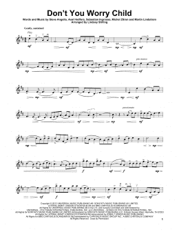 page one of Don't You Worry Child (Violin Solo)