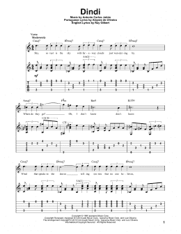 page one of Dindi (Solo Guitar)
