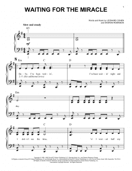 page one of Waiting For The Miracle (Easy Piano)