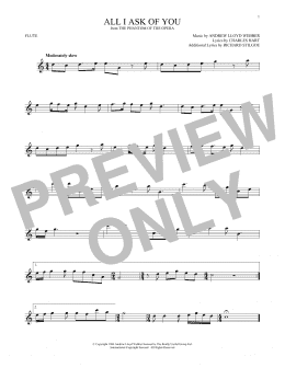 page one of All I Ask Of You (from The Phantom Of The Opera) (Flute Solo)