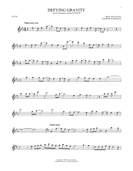 page one of Defying Gravity (from Wicked) (Flute Solo)
