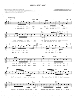 page one of Always Be My Baby (Easy Lead Sheet / Fake Book)