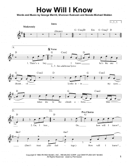 page one of How Will I Know (Pro Vocal)
