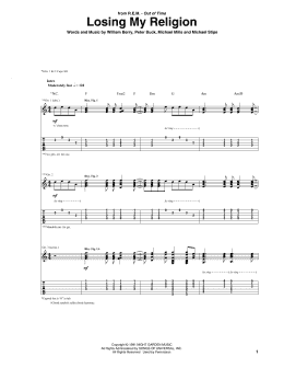 page one of Losing My Religion (Guitar Tab)