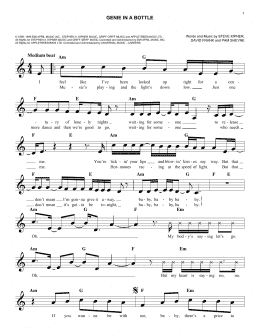 page one of Genie In A Bottle (Easy Lead Sheet / Fake Book)