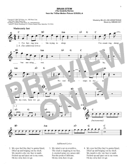 page one of Brain Stew (The Godzilla Remix) (Easy Lead Sheet / Fake Book)
