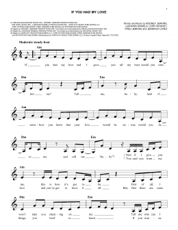page one of If You Had My Love (Easy Lead Sheet / Fake Book)