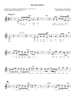 page one of Hold On Loosely (Easy Lead Sheet / Fake Book)