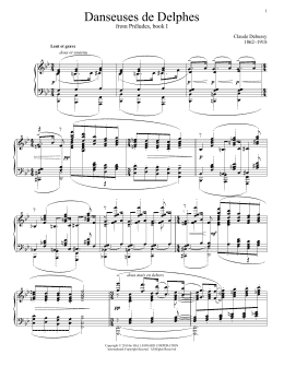 page one of Danseuses De Delphes (Piano Solo)