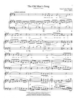 page one of The Old Man's Song (Piano & Vocal)