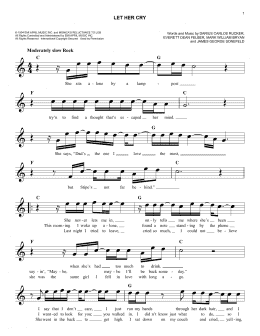 page one of Let Her Cry (Easy Lead Sheet / Fake Book)