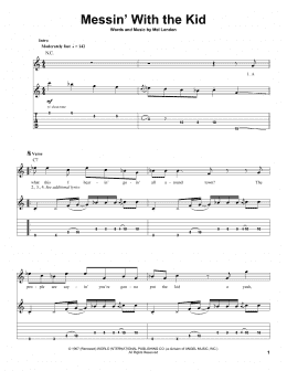 page one of Messin' With The Kid (Guitar Tab (Single Guitar))
