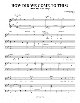 page one of How Did We Come To This? (Piano & Vocal)