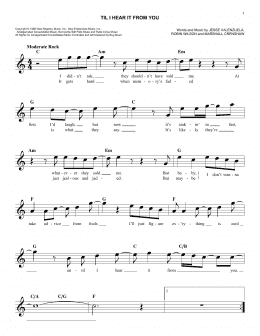 page one of Til I Hear It From You (Easy Lead Sheet / Fake Book)