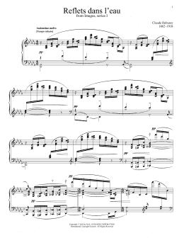 page one of Reflets Dans L'eau (Piano Solo)