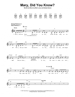 page one of Mary, Did You Know? (Easy Guitar)