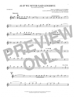 page one of As If We Never Said Goodbye (from Sunset Boulevard) (Tenor Sax Solo)