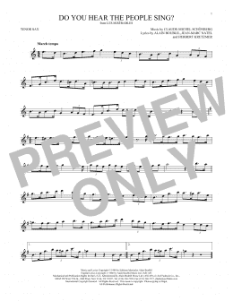 page one of Do You Hear The People Sing? (Tenor Sax Solo)