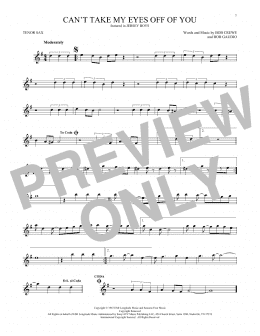 page one of Can't Take My Eyes Off Of You (from Jersey Boys) (Tenor Sax Solo)