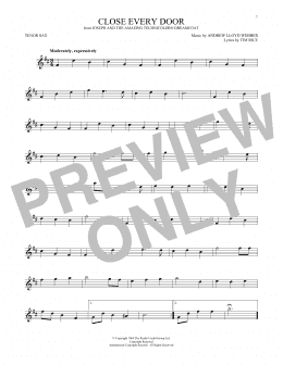 page one of Close Every Door (from Joseph and the Amazing Technicolor Dreamcoat) (Tenor Sax Solo)