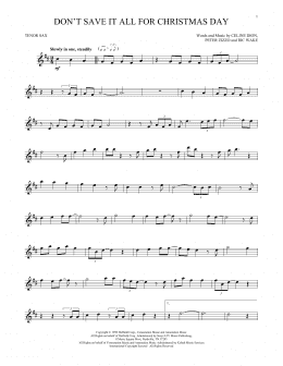 page one of Don't Save It All For Christmas Day (Tenor Sax Solo)