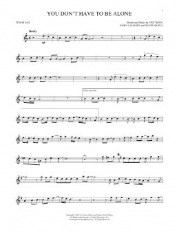 page one of You Don't Have To Be Alone (Tenor Sax Solo)