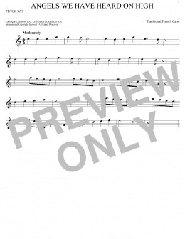 page one of Angels We Have Heard On High (Tenor Sax Solo)