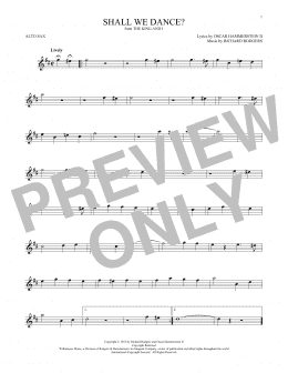page one of Shall We Dance? (Alto Sax Solo)