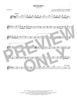 page one of Memory (from Cats) (Alto Sax Solo)