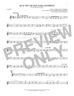 page one of As If We Never Said Goodbye (from Sunset Boulevard) (Clarinet Solo)