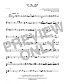 page one of On My Own (from Les Miserables) (Alto Sax Solo)