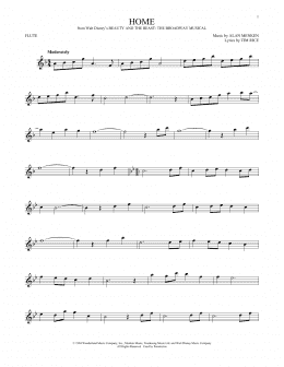 page one of Home (from Beauty and the Beast: The Broadway Musical) (Flute Solo)