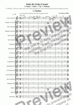 page one of Suite for Echo Cornet: 1. Fanfare