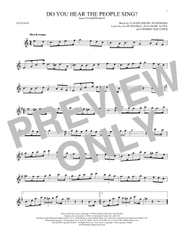 page one of Do You Hear The People Sing? (Alto Sax Solo)