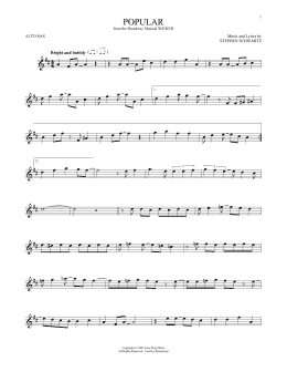 page one of Popular (from Wicked) (Alto Sax Solo)