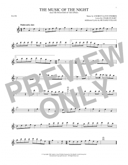page one of The Music Of The Night (from The Phantom Of The Opera) (Flute Solo)